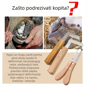 Fairpeg veterinarski nož za koštanje kopita, L-oblik, za krave, konje, ovce i magare