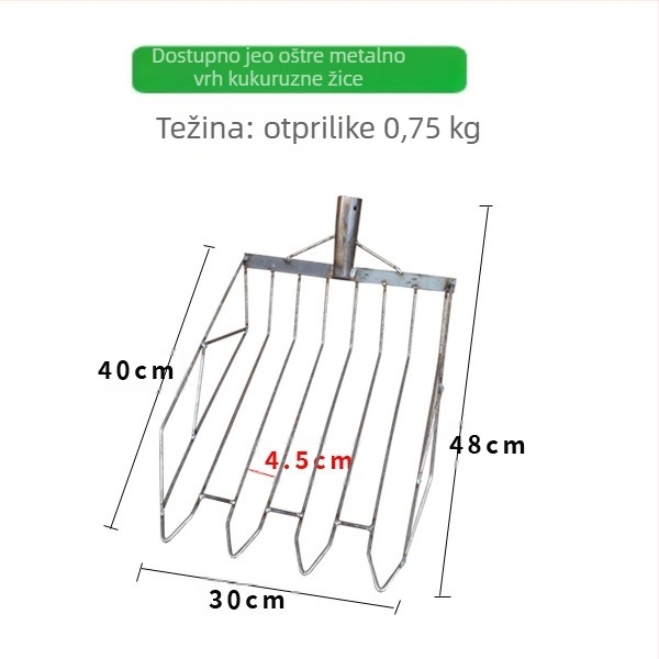 Set lopate i vilice za kukuricu — glava od visokougljičnog čelika, drveni držač, model BD-YM002, GRANPA