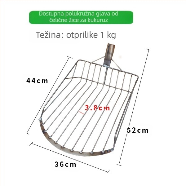 Set lopate i vilice za kukuricu — glava od visokougljičnog čelika, drveni držač, model BD-YM002, GRANPA