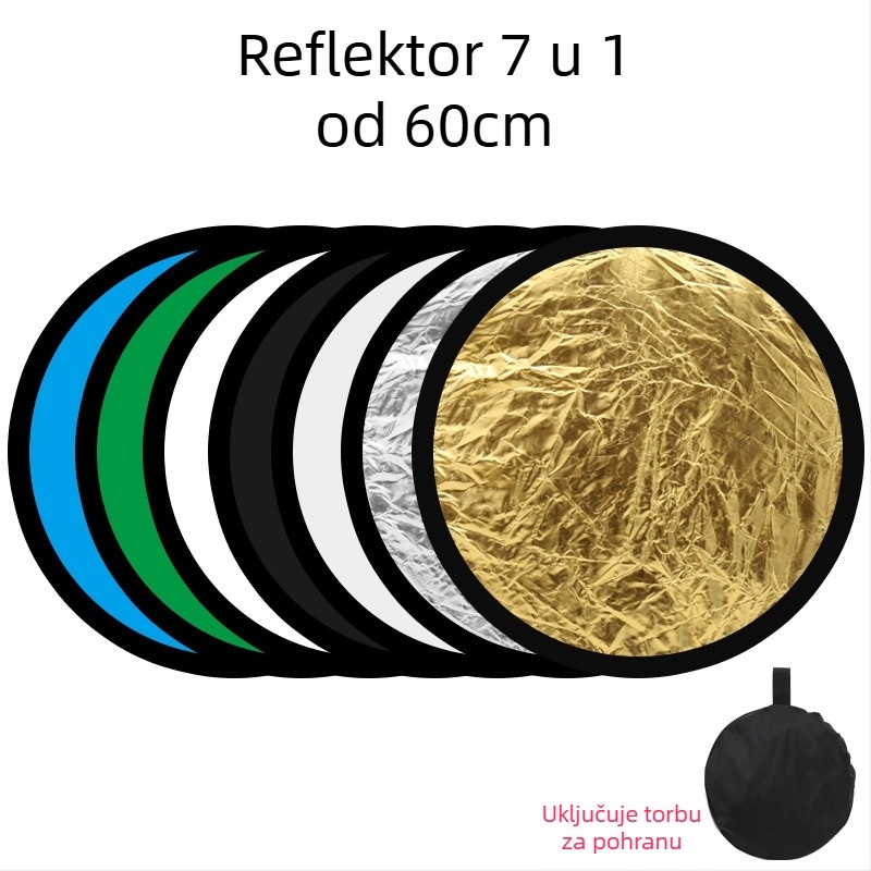 Vjenčani kružni reflektor sedam-u-jedan, prenosni i sklopivi, težina 0,3 kg