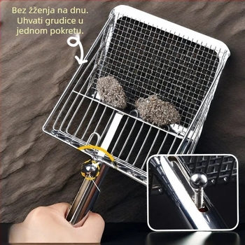 Saint yi Metalna lopatica za mačji pijesak — višenamjenska s push-pull dizajnom, sve-u-jednom alat za čišćenje mačaka