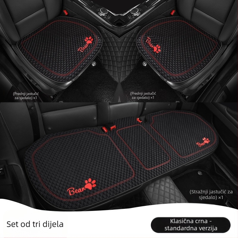 Navlaka za sjedalo automobila, plosni jednostavan stil, površina od poliestera, punilo od hlađajuće svile, univerzalno za sve sezone.