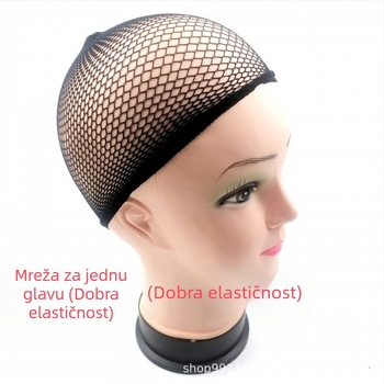 Jednokratna mreža za kosu za cijelu glavu, pleteni mrežasti kapa (materijal: tkanina; postupak: pletenje; pogodno za muškarce i žene; proizvodni broj: 003; pakiranje: masovno)