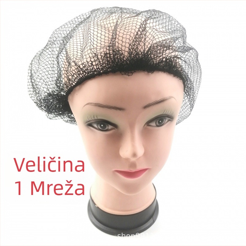 Jednokratna mreža za kosu za cijelu glavu, pleteni mrežasti kapa (materijal: tkanina; postupak: pletenje; pogodno za muškarce i žene; proizvodni broj: 003; pakiranje: masovno)