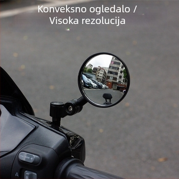Motociklističko konveksno malo okruglo ogledalo, univerzalna kompatibilnost, pogodno za motocikle i električna vozila, materijal: svila s cvjetnim uzorkom