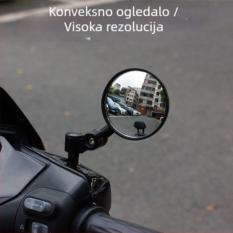 Motociklističko konveksno malo okruglo ogledalo, univerzalna kompatibilnost, pogodno za motocikle i električna vozila, materijal: svila s cvjetnim uzorkom