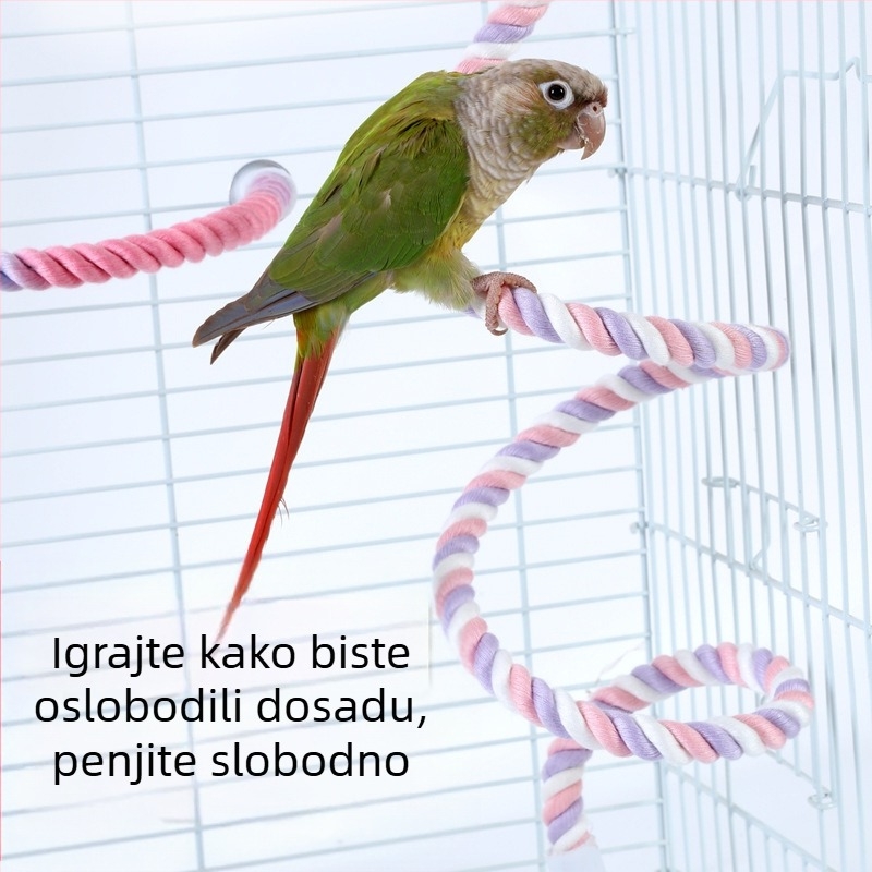 Papagajski ljuljački užet - pamukovno penjalno užet s fiksnim krajevima, model Jt95661, za ptice, porijeklo Shandong