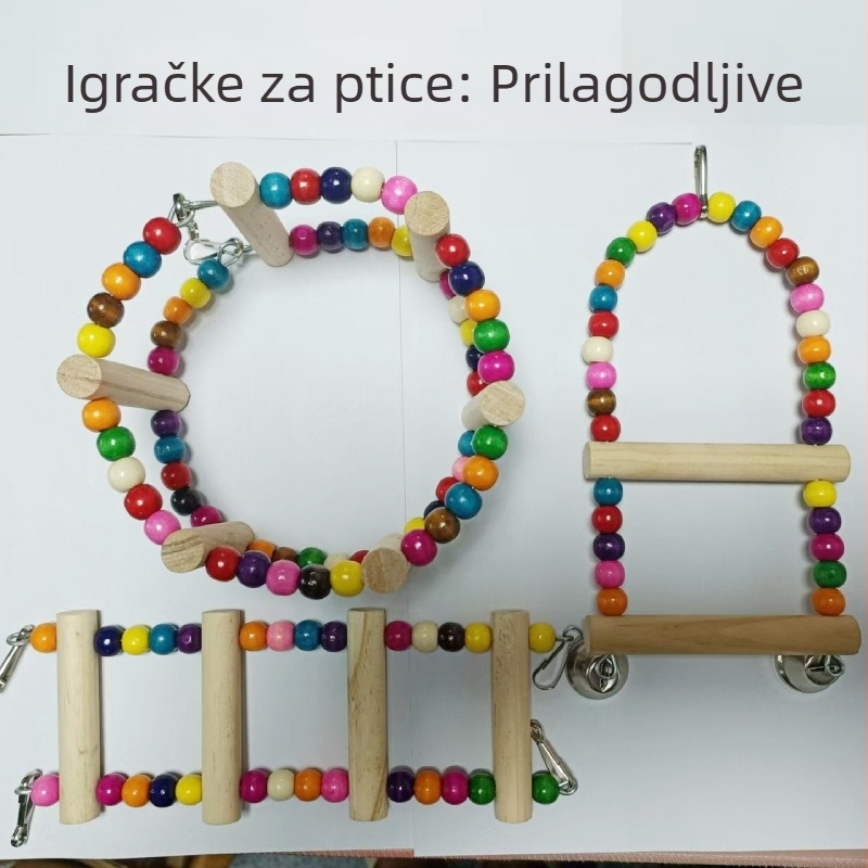 Drvena ljuljačka za ptice s penjačkom ljestvicom — Materijal: Drvo; Marka: Xingxingwen; Kôd proizvoda: Al63; Primjenjivi objekti: Ptice