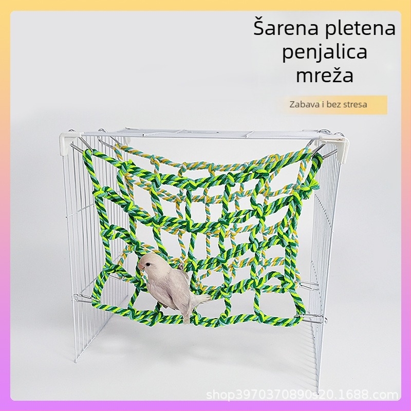 Papagajska tkana penjačka mreža, otporna na grickanje, pamuk uže, Mooi muyu marka, igračka za ptice