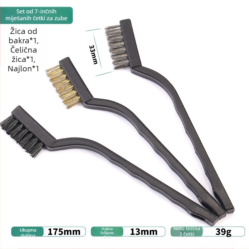 Petodjelni set četki za čišćenje kuhinjskog plinskog štednjaka i spojeva nape – dekalcifikacija i uklanjanje masnoće, metalne četke