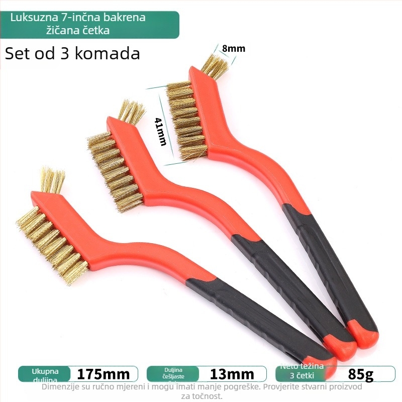Petodjelni set četki za čišćenje kuhinjskog plinskog štednjaka i spojeva nape – dekalcifikacija i uklanjanje masnoće, metalne četke