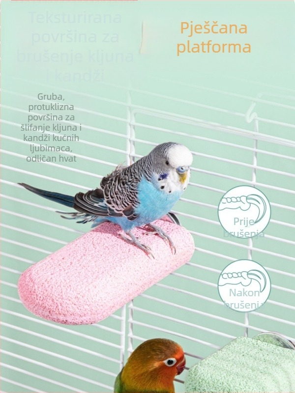 Stalak za papige s šipkom – tigrov uzorak cockatiel igračka, izdržljiva za žvakanje i šlajfanje kljuna i kandži, mat završnica