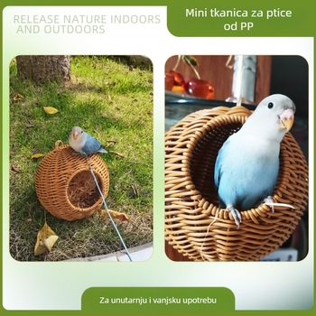 Viseće gnijezdo za ptice od umjetnog ratana, otporno na ugrize, za cijelu godinu