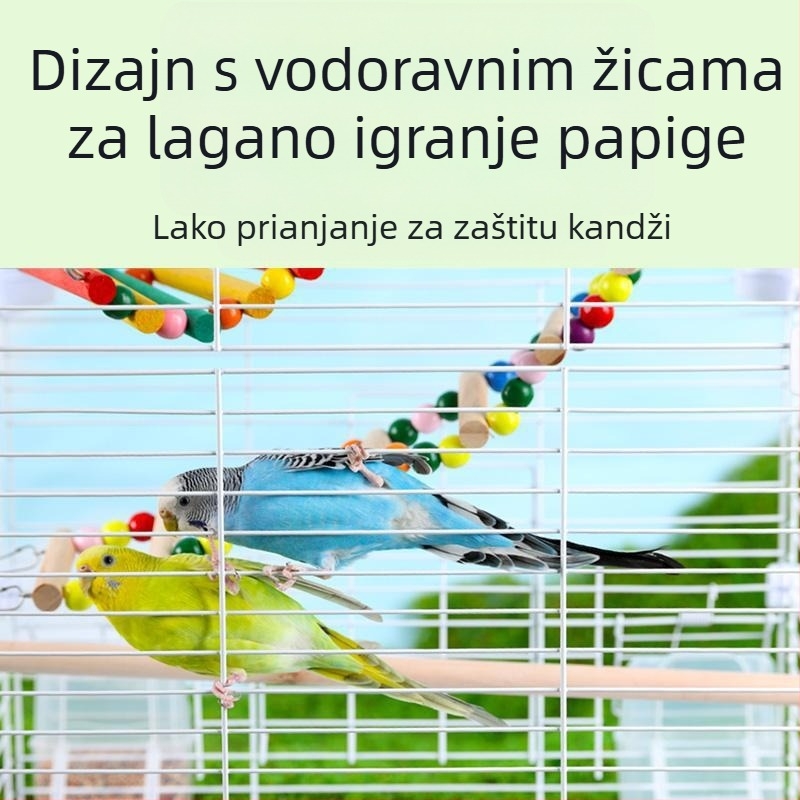 Veliki luksuzni kavez za papige – metalni kavez u stilu vile, s uzorkom tigrove kože i završnim perlatnim slojem za kućnu upotrebu