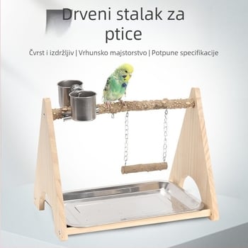 Dreveni stalak za igru papagaja — interaktivna ljuljačka i abrazivna igra za kandže, dodatak za ptičju kavez, marka Penta forest, podrijetlo Shandong