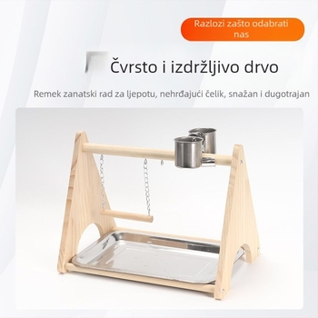 Dreveni stalak za igru papagaja — interaktivna ljuljačka i abrazivna igra za kandže, dodatak za ptičju kavez, marka Penta forest, podrijetlo Shandong