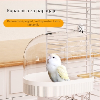 Kupaonica za ptice – za papige i male ptice, motiv tigrova koža i božur, stil Crni Feniks
