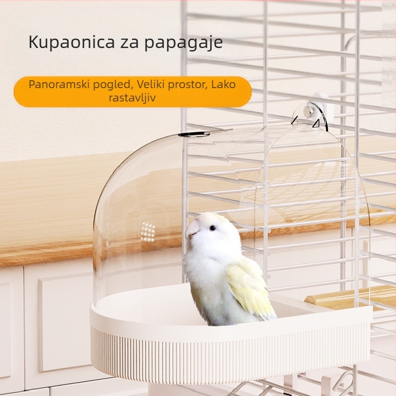 Kupaonica za ptice – za papige i male ptice, motiv tigrova koža i božur, stil Crni Feniks