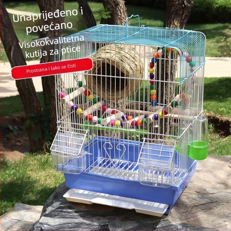 Kavez za papige s ravnim vrhom od željezne žice za uzgoj