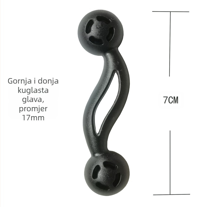 Auto držač za telefon s 17 mm kuglastom glavom, produživi dvostruki zglobni rameni i fleksibilna cijevna držač; plastična konstrukcija