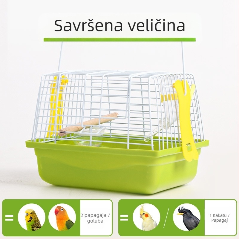 Prijenosni kavez za ptice s velikim unutarnjim prostorom, metalna konstrukcija, marka Weibi, porijeklo Šangaj, za ptice