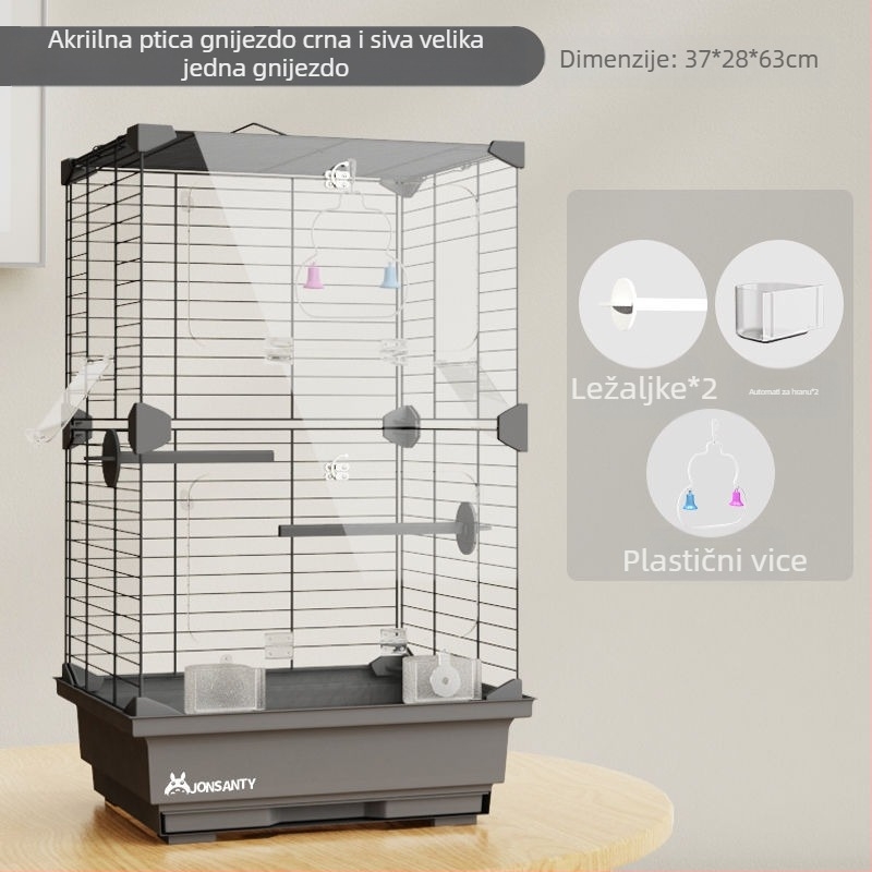 Kavez za papige – velika vanjska prozračna metalna kućica s ladicom za otpad, izrađena od žice s niskouhljičnim čelikom