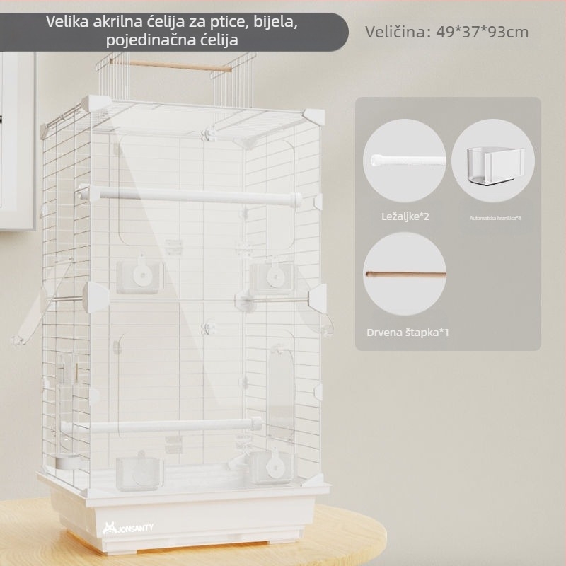 Kavez za papige – velika vanjska prozračna metalna kućica s ladicom za otpad, izrađena od žice s niskouhljičnim čelikom