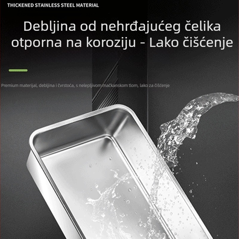 Kutija za mačji pijesak - potpuno zatvorena, protiv prskanja, odvojiva, jednostavna za čišćenje, nehrđajući čelik + ABS