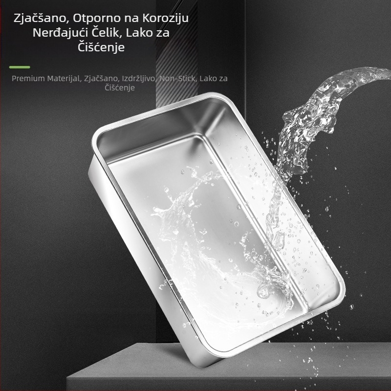 Poluotvoren kutija za mačke od nehrđajućeg čelika, otporna na koroziju, otporna na propuštanje, jednostavna za čišćenje