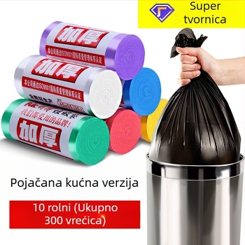 PE vreće za smeće, debele, s ravnim otvorom, jednokratne, pakiranje 100 komada, za kućnu upotrebu