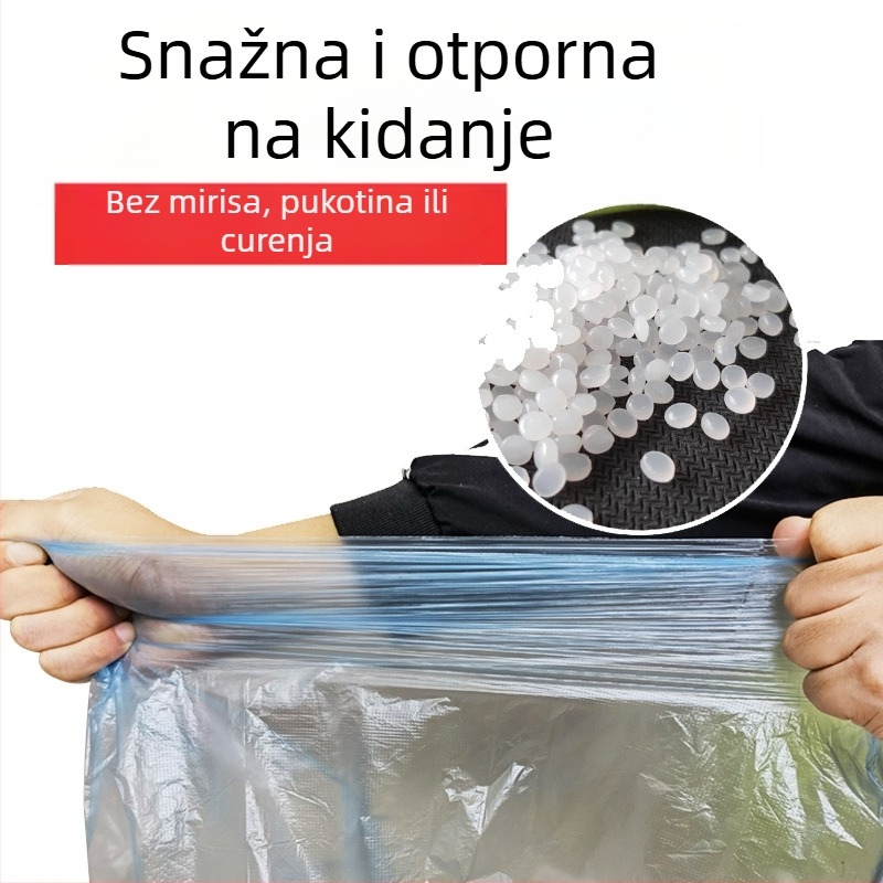 PE vreće za smeće, debele, s ravnim otvorom, jednokratne, pakiranje 100 komada, za kućnu upotrebu