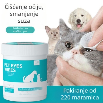 Duolai ammon Vlažne maramice za kućne ljubimce — za mačke i pse, njega očiju i ušiju, netkani materijal, čišćenje, univerzalna upotreba