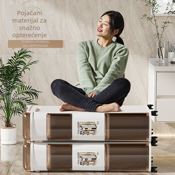 Skladišni ormar za kupaonu, slobodnostojeći s ladicama, plastični, model 331, japanski stil