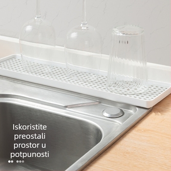 Dvostruko slojna pladnja za čaj s odvodom, plastična, nordijski minimalistički dizajn, pravokutnog oblika