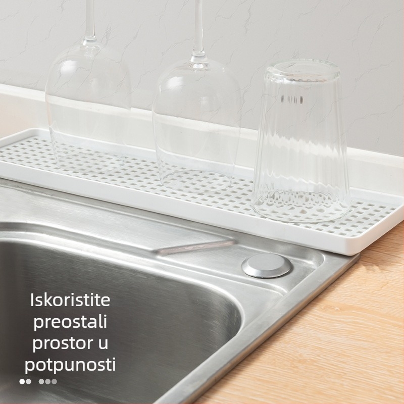 Dvostruko slojna pladnja za čaj s odvodom, plastična, nordijski minimalistički dizajn, pravokutnog oblika