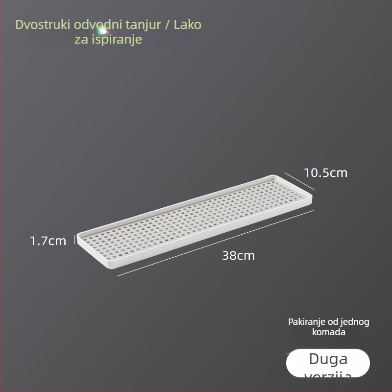 Dvostruko slojna pladnja za čaj s odvodom, plastična, nordijski minimalistički dizajn, pravokutnog oblika