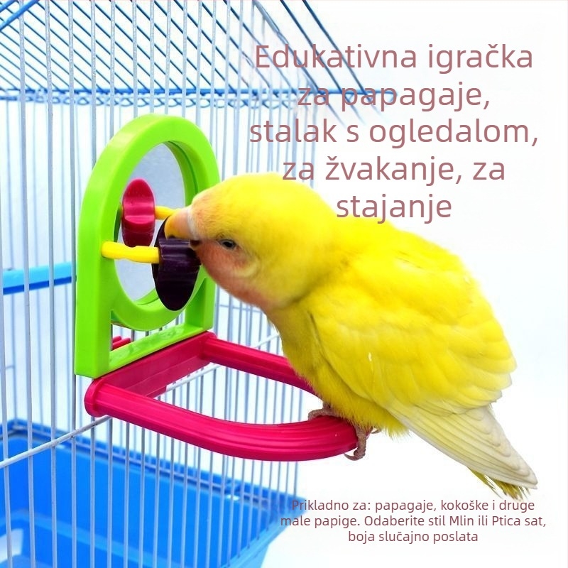 Igračka za ptice u kavezu za samostalnu zabavu i žvakanje – plastična ogledalna igračka Pro-pet za ptice, porijeklo Shandong