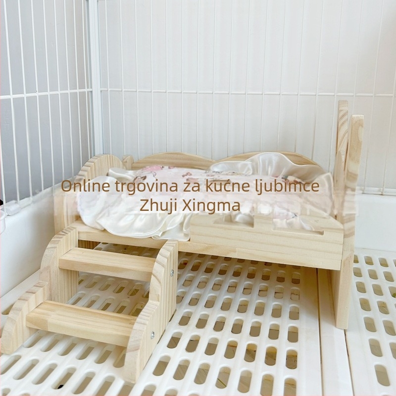 Drveno gnijezdo za kućne ljubimce: zec i zamorac, s ljestvama, za sve sezone