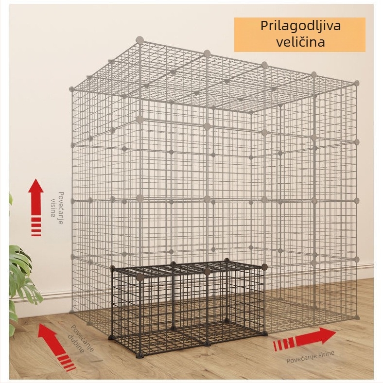 Ograda za kućne ljubimce za unutarnju upotrebu - vrata otporna na mačke, modularna ograda za male i srednje pse, željezna žica, brend Seven, uvoz: Ne