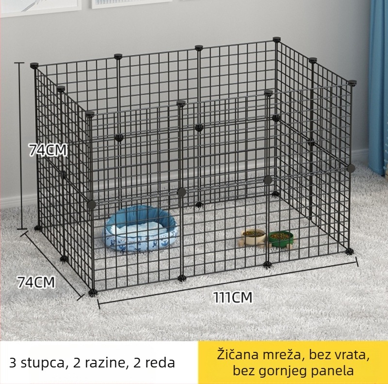 Ograda za kućne ljubimce za unutarnju upotrebu - vrata otporna na mačke, modularna ograda za male i srednje pse, željezna žica, brend Seven, uvoz: Ne