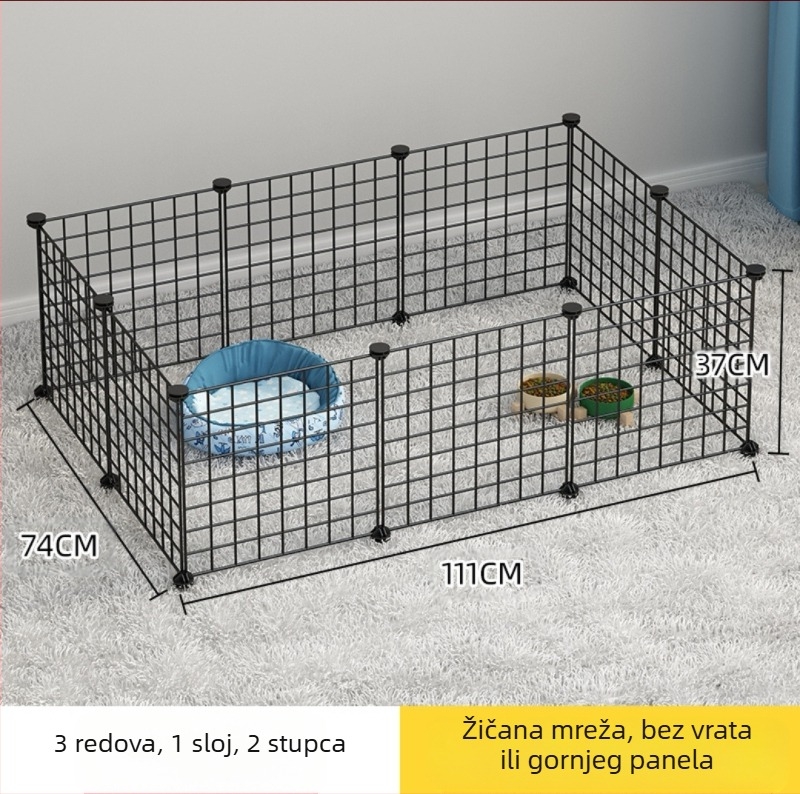 Ograda za kućne ljubimce za unutarnju upotrebu - vrata otporna na mačke, modularna ograda za male i srednje pse, željezna žica, brend Seven, uvoz: Ne