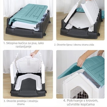 Bo Beti plastična kućica za pse – Cottage stil, za vanjsku i unutarnju upotrebu, proizvedeno u Zhejiang