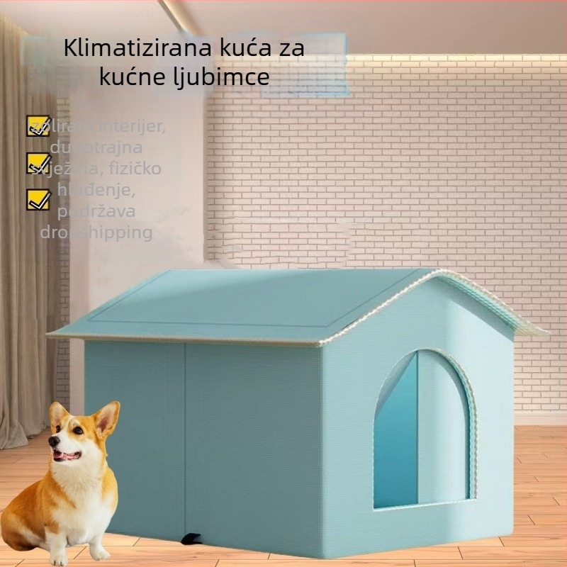 Prijenosna kućica za kućne ljubimce s klimatizacijom, s uklonjivim i perivim gnijezdom za pse i mačke — hlađenje za sve sezone