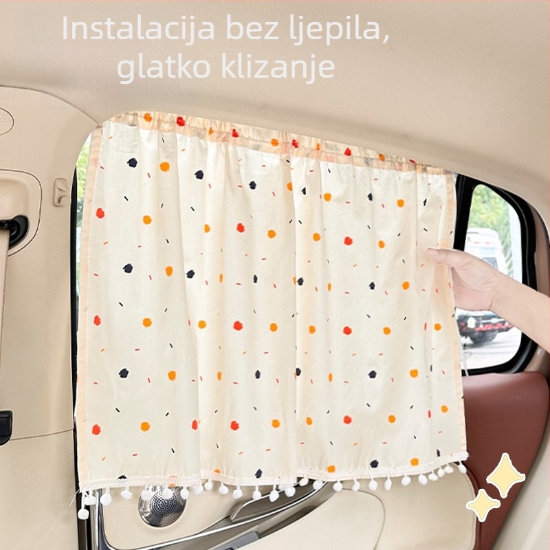 Automobilsko sjenilo za prozore s cvjetnim uzorkom, pamuk tkanina, montaža pomoću usisne čašice, univerzalna prilagodba, zaštita od sunca i izolacija topline