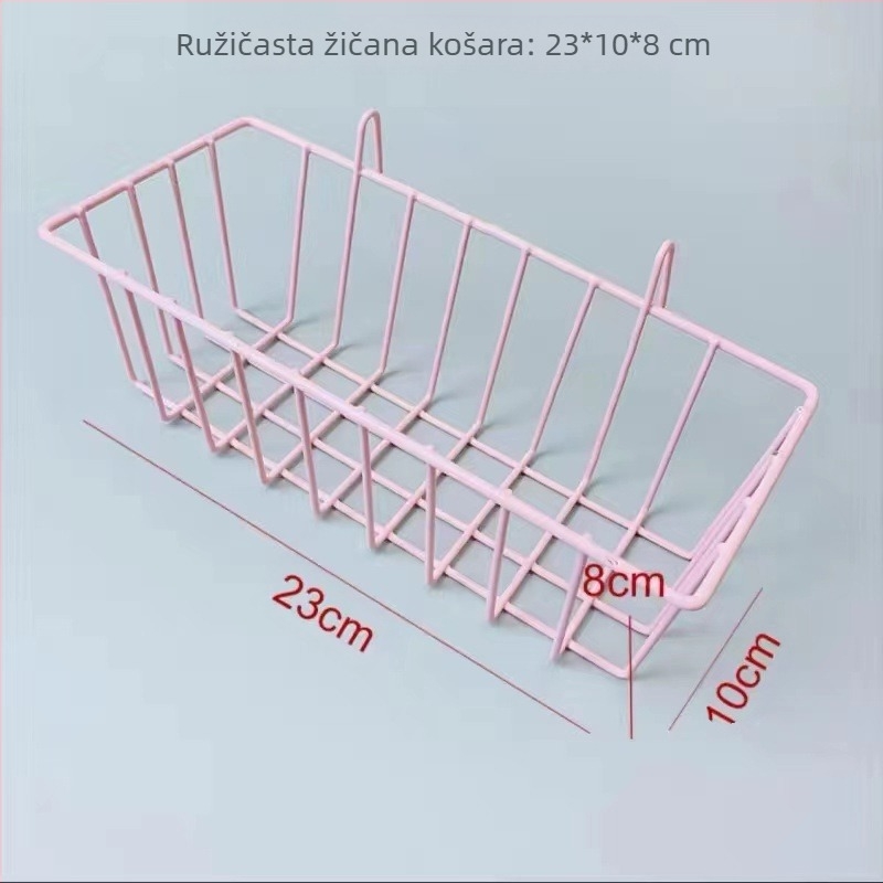 Metalna mrežasta viseća košarica s kukom za zid – skladištenje i dekor u sobi