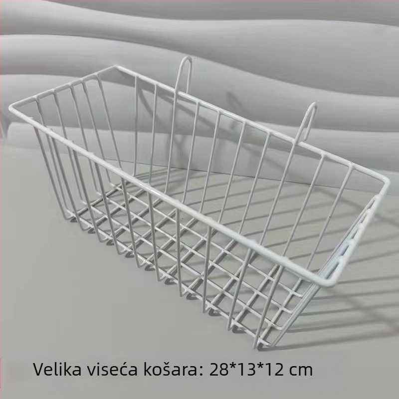 Metalna mrežasta viseća košarica s kukom za zid – skladištenje i dekor u sobi