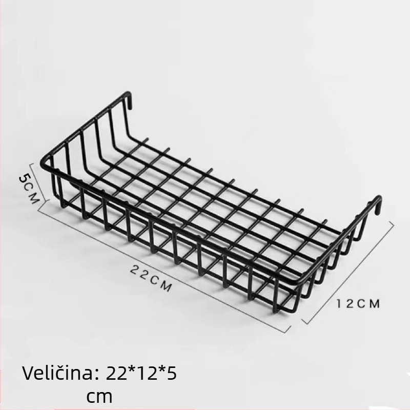 Metalna mrežasta viseća košarica s kukom za zid – skladištenje i dekor u sobi