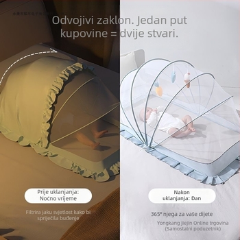 Sklopiva mreža za krevet protiv komaraca s fiberglas cijevima, za dojenčad 0–1 godina