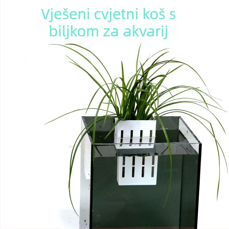 Plastična viseća posuda za biljke u akvariju s prozračnim dizajnom, planter s vakuumskim držačem za vodnu travu, 86,5 g, Guangdong Zhongshan
