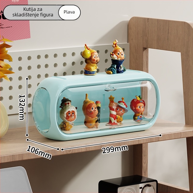 SN3002 stolna kutija za skladištenje — zidni montažni bez bušenja, prašini otporan dizajn kapsule svemira, materijal: plast HIPS+PET (100% novi materijal)